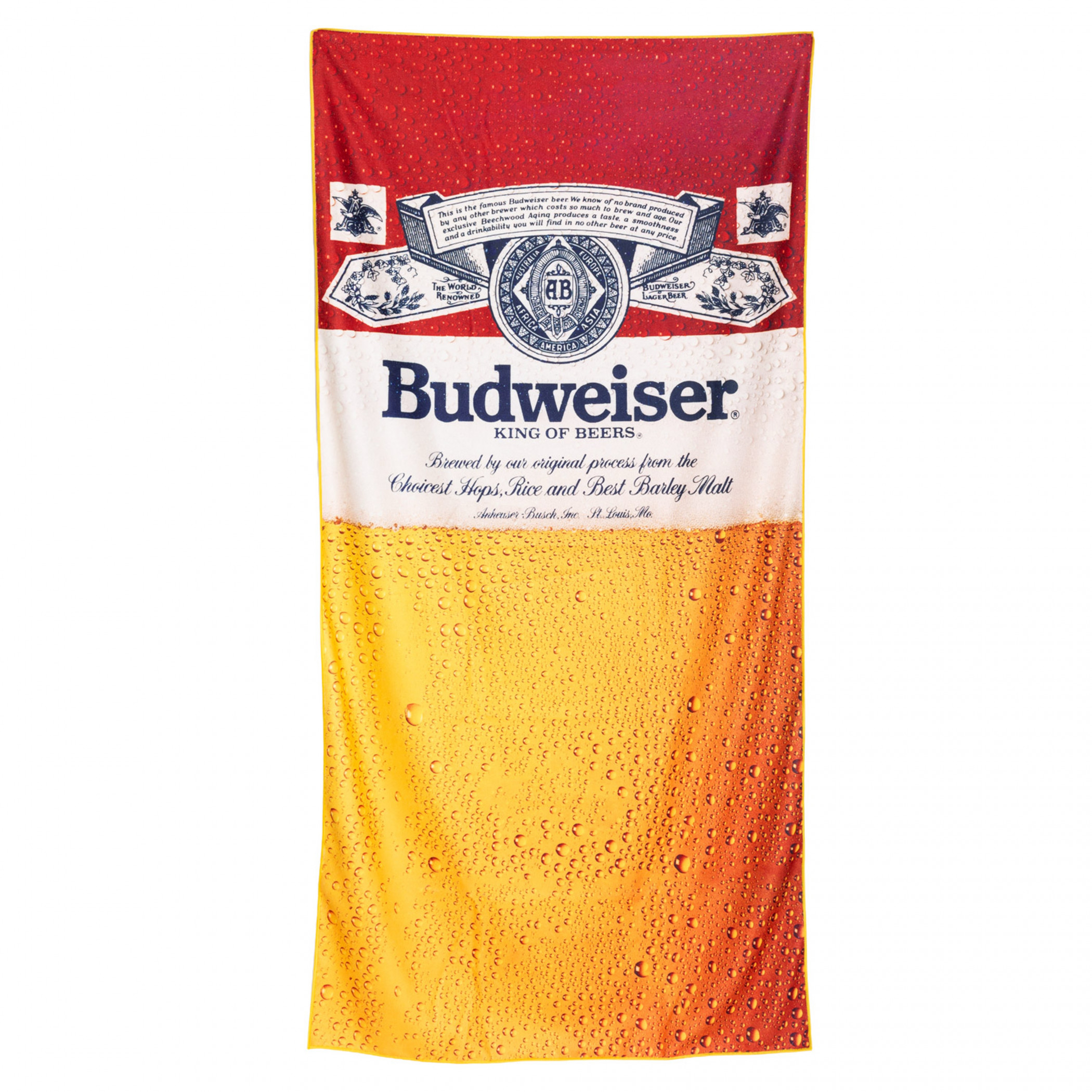Budweiser Refreshing Beer Pint Beach Towel - WearYourBeer
