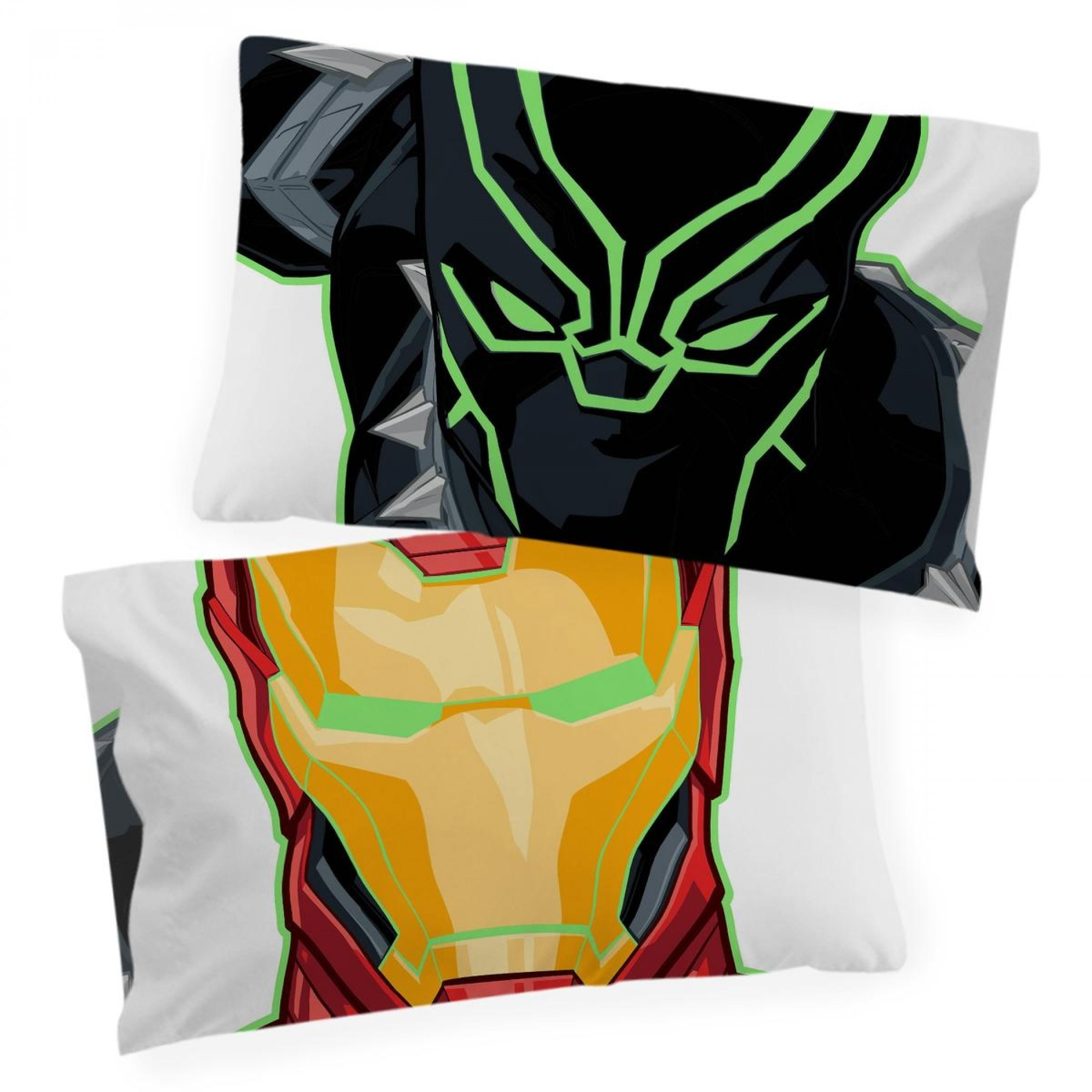 Iron Man & Black Panther Glow In The Dark Reversible Pillow Case 2-Pack