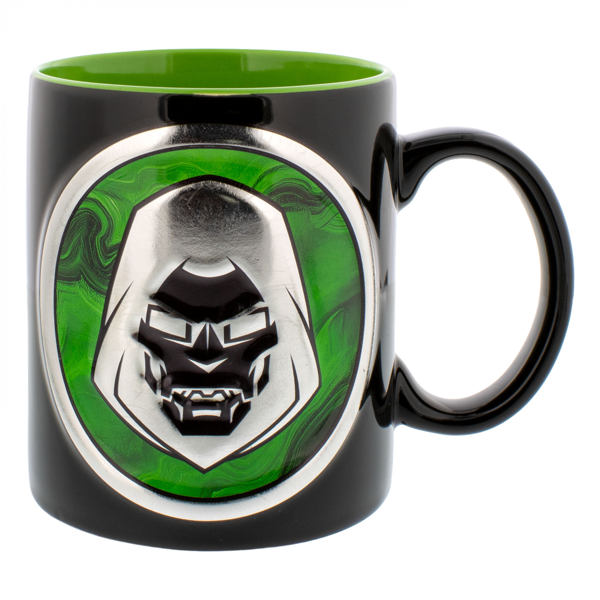 Dr Doom Face Icon Embossed Foil 17.5oz Ceramic Mug - SuperHeroStuff