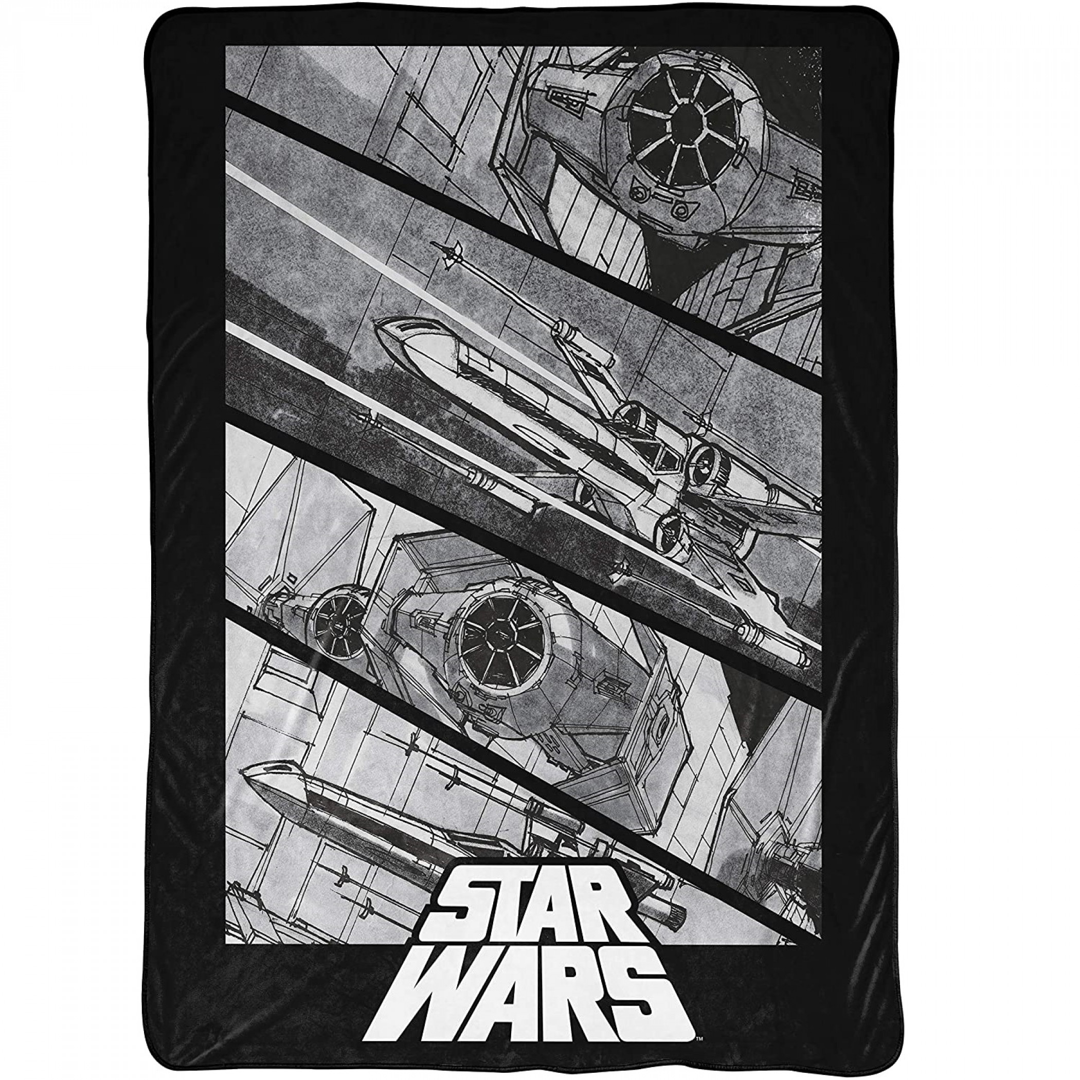 Star Wars Sketched Ships 60"x 90" Blanket