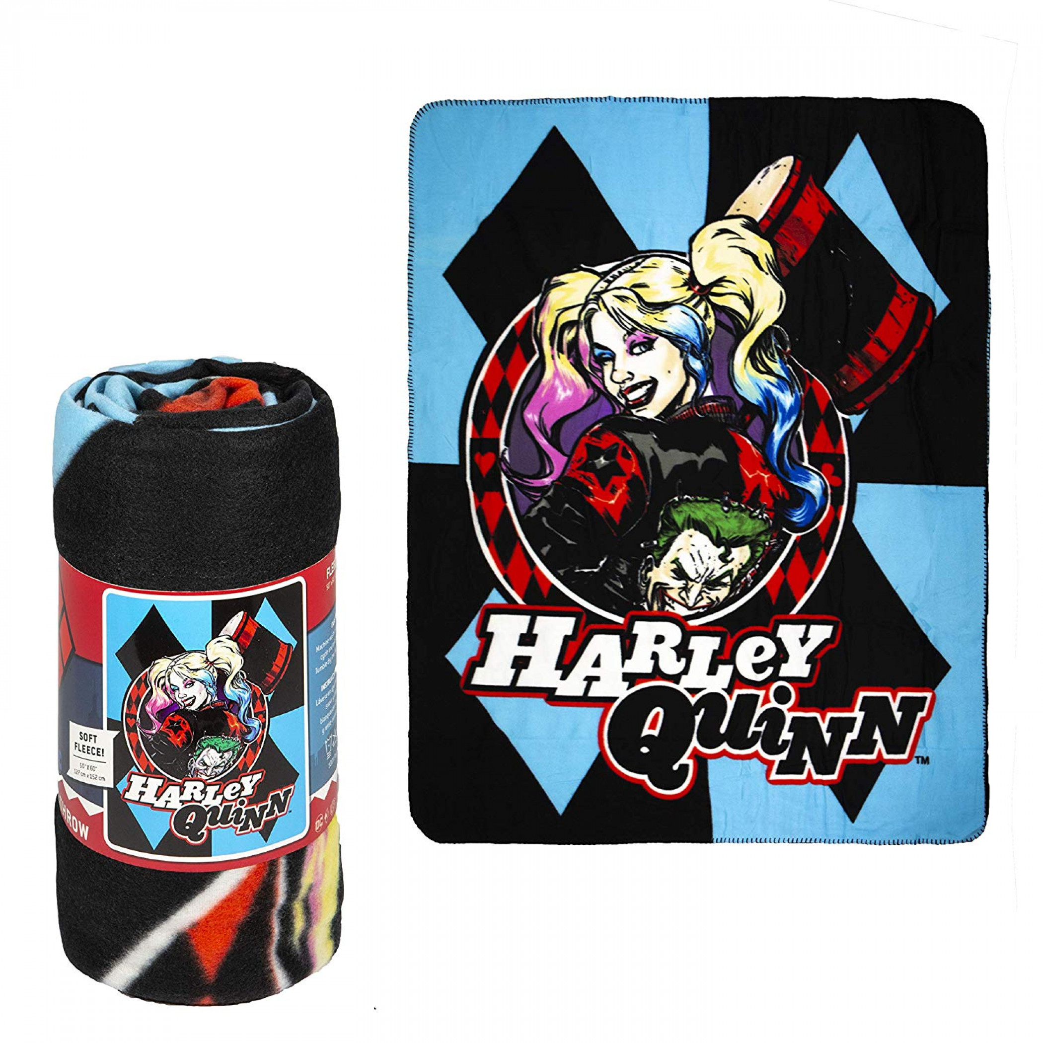 Harley Quinn Lightweight Faux Fur Fleece Large Throw Blanket