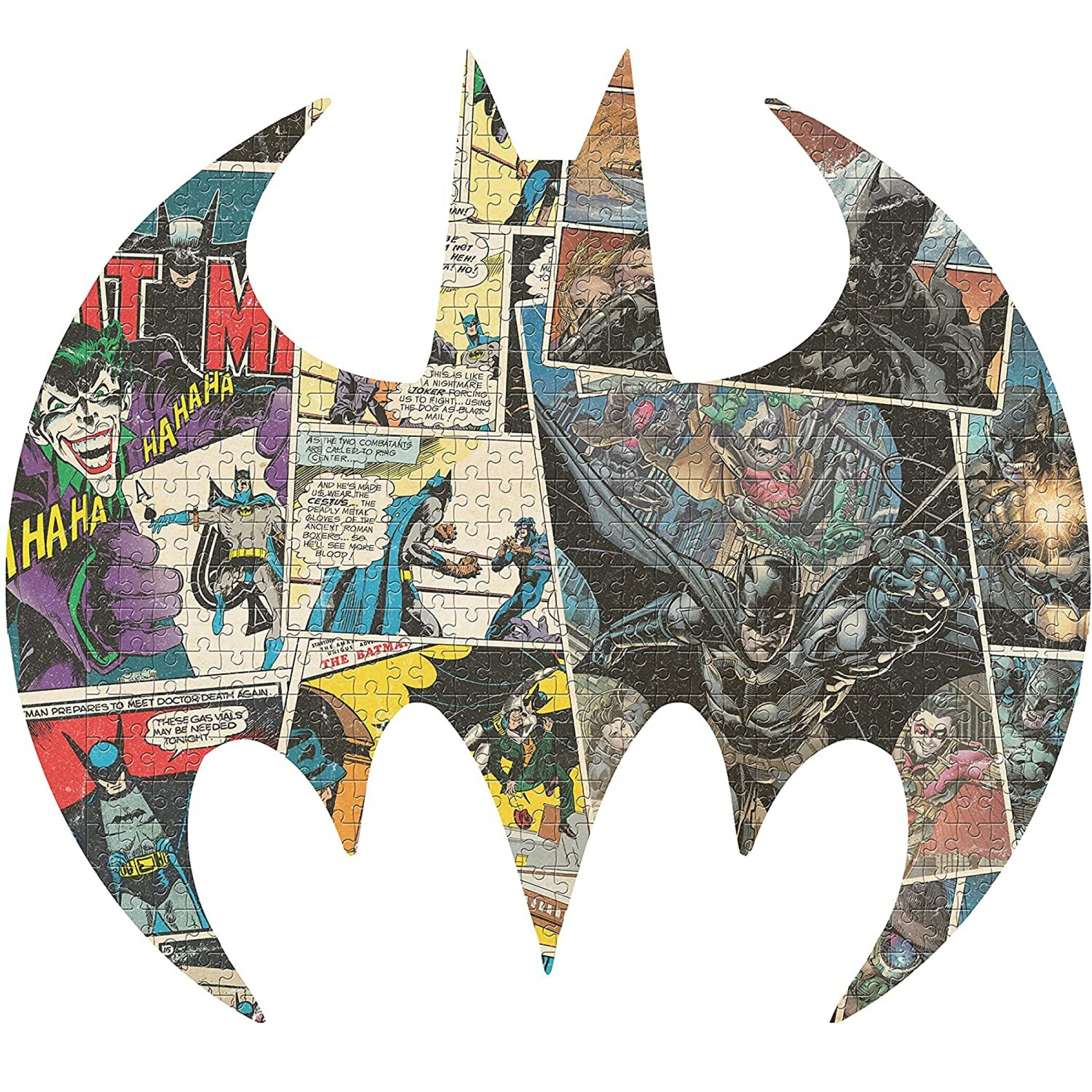Batman Symbol Shaped Comic Strips 750 Piece Jigsaw Puzzle