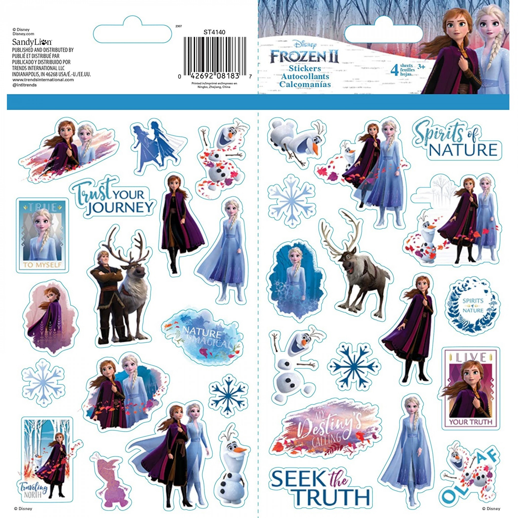 Disney Frozen II 4-Sheet Variety Sticker Set