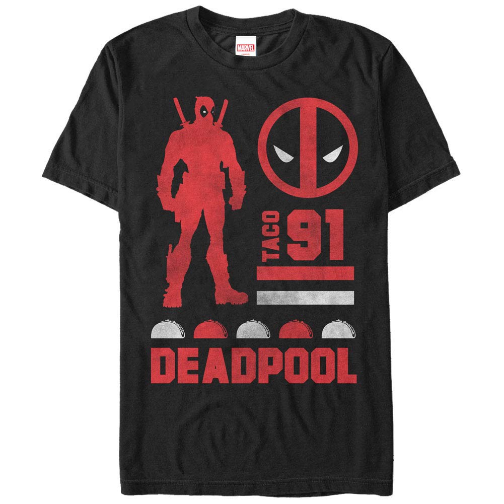 Deadpool Sil Black Mens T-Shirt
