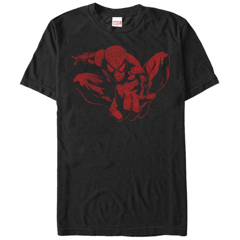 Spider-Man Spider Leap Tonal Men's Black T-Shirt