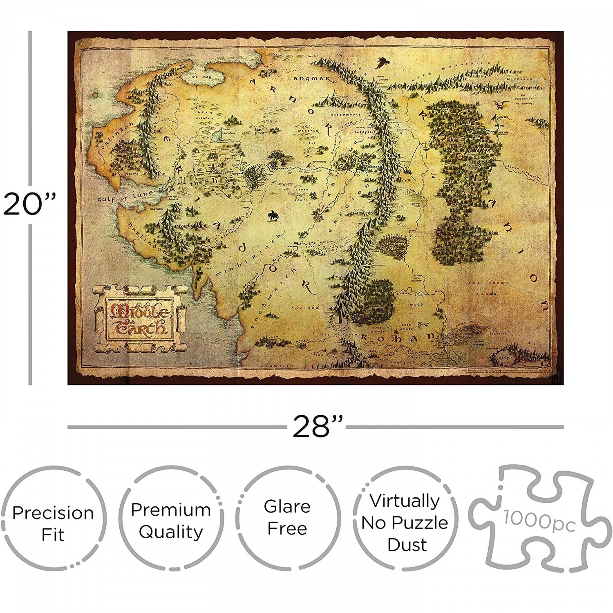 The Hobbit Map 1000 Piece Jigsaw Puzzle