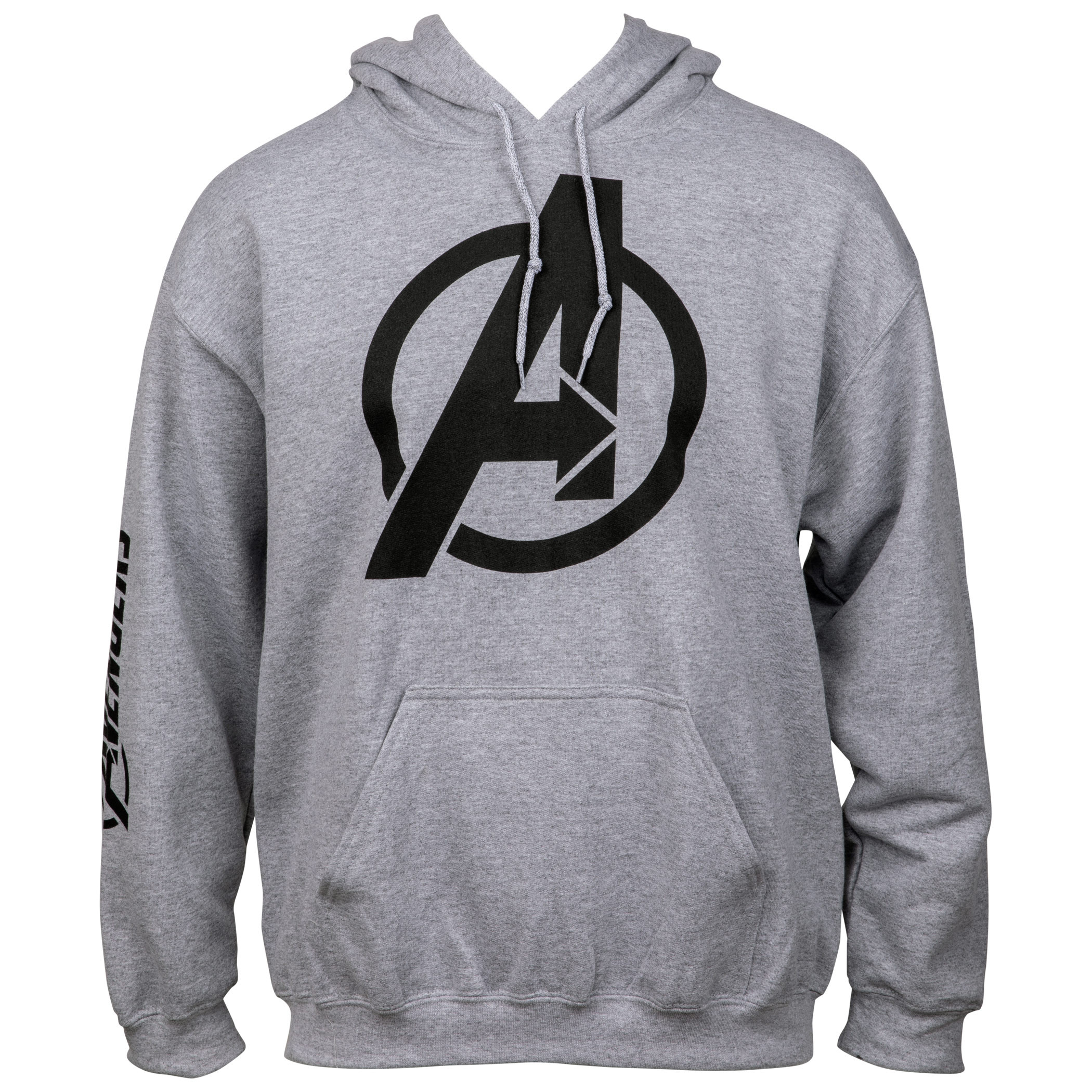Avengers Symbol with Sleeve Print Text Pull Over Hoodie