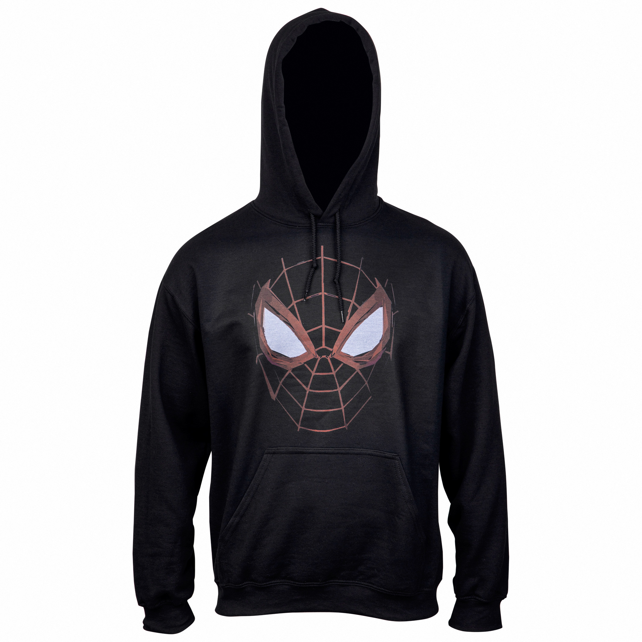 Spider-Man Miles Morales Distressed Web Face Pull Over Hoodie