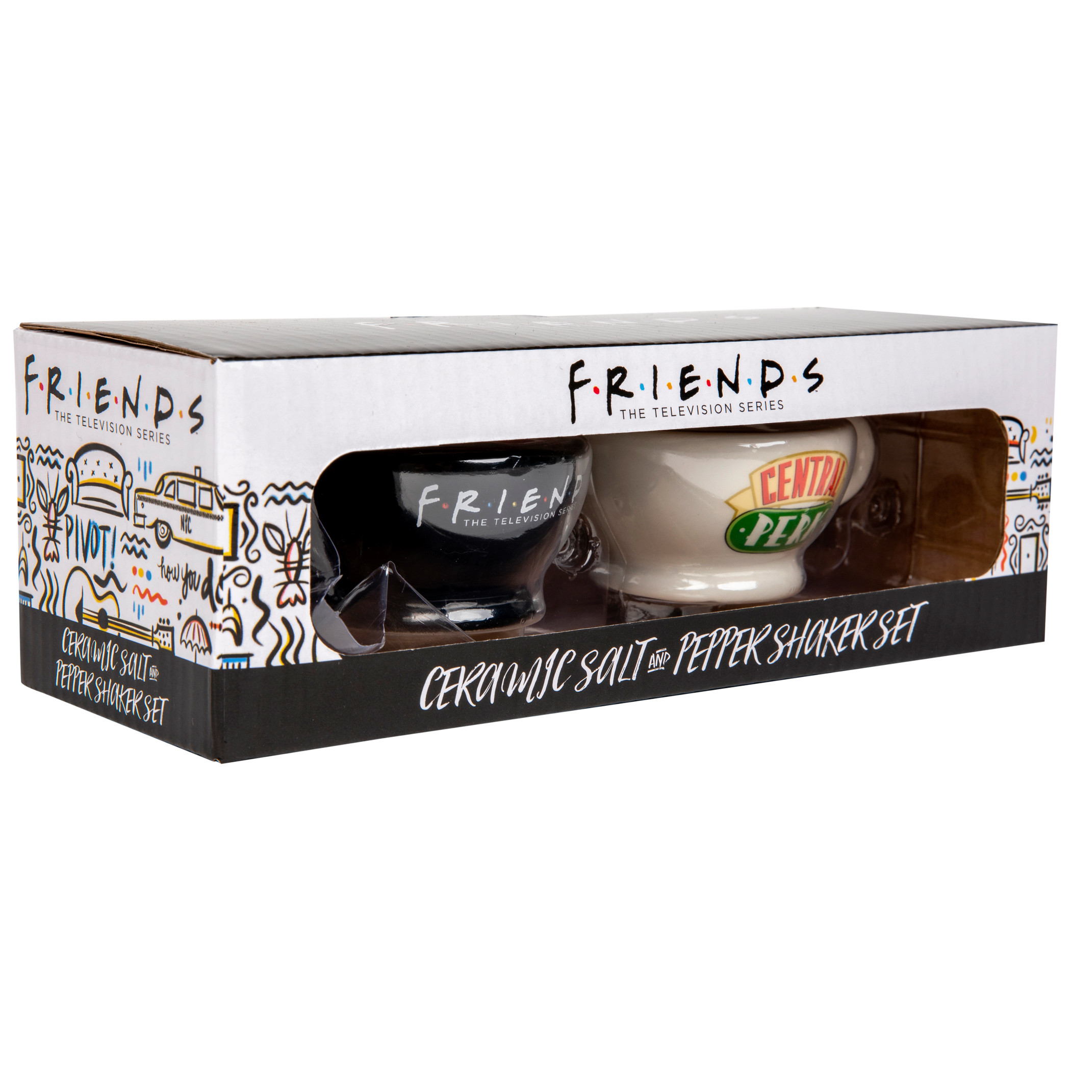 Friends Central Perk Mugs Black & White Salt & Pepper Shakers