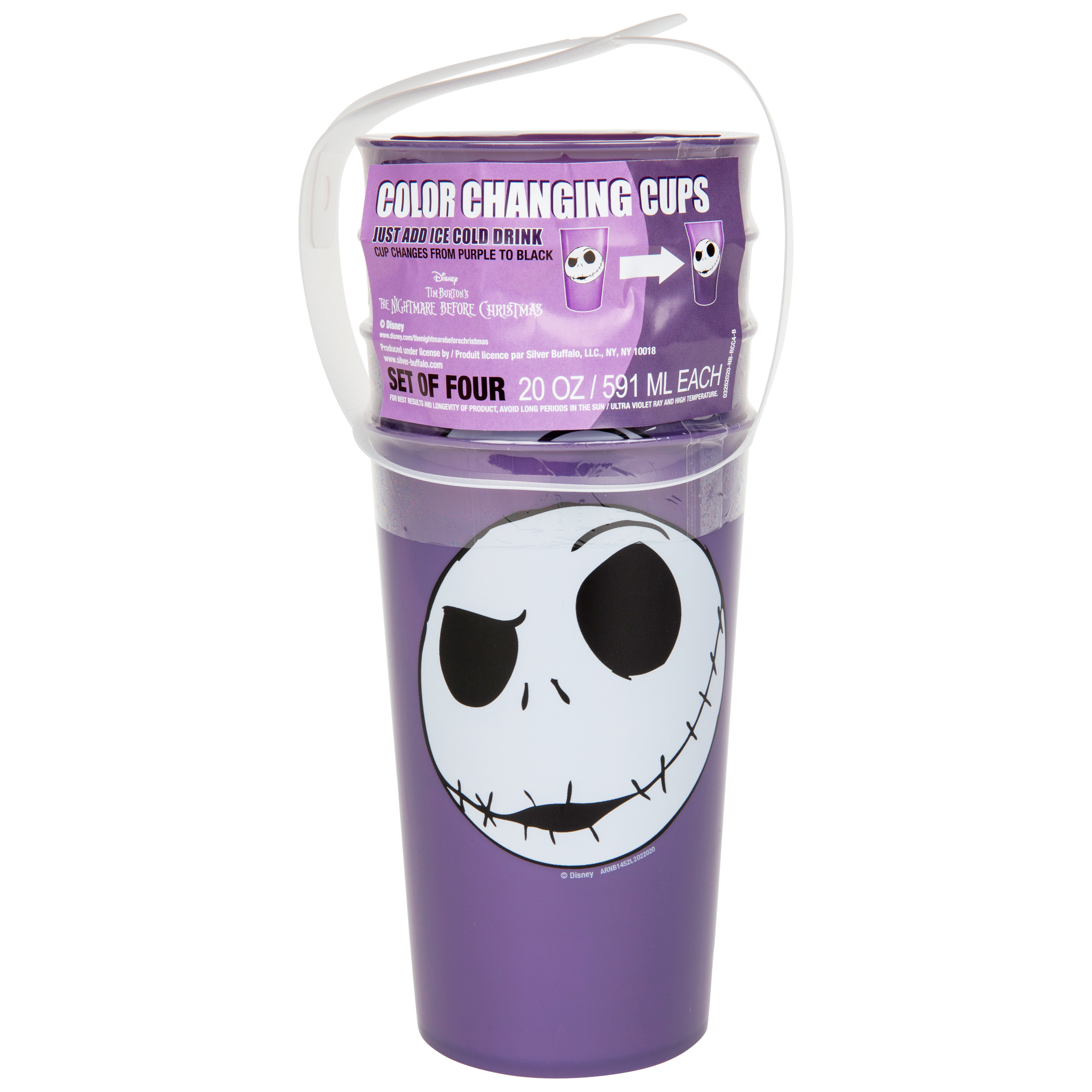 Nightmare Before Christmas 20 Ounce Color Changing Cups 4-Piece Set
