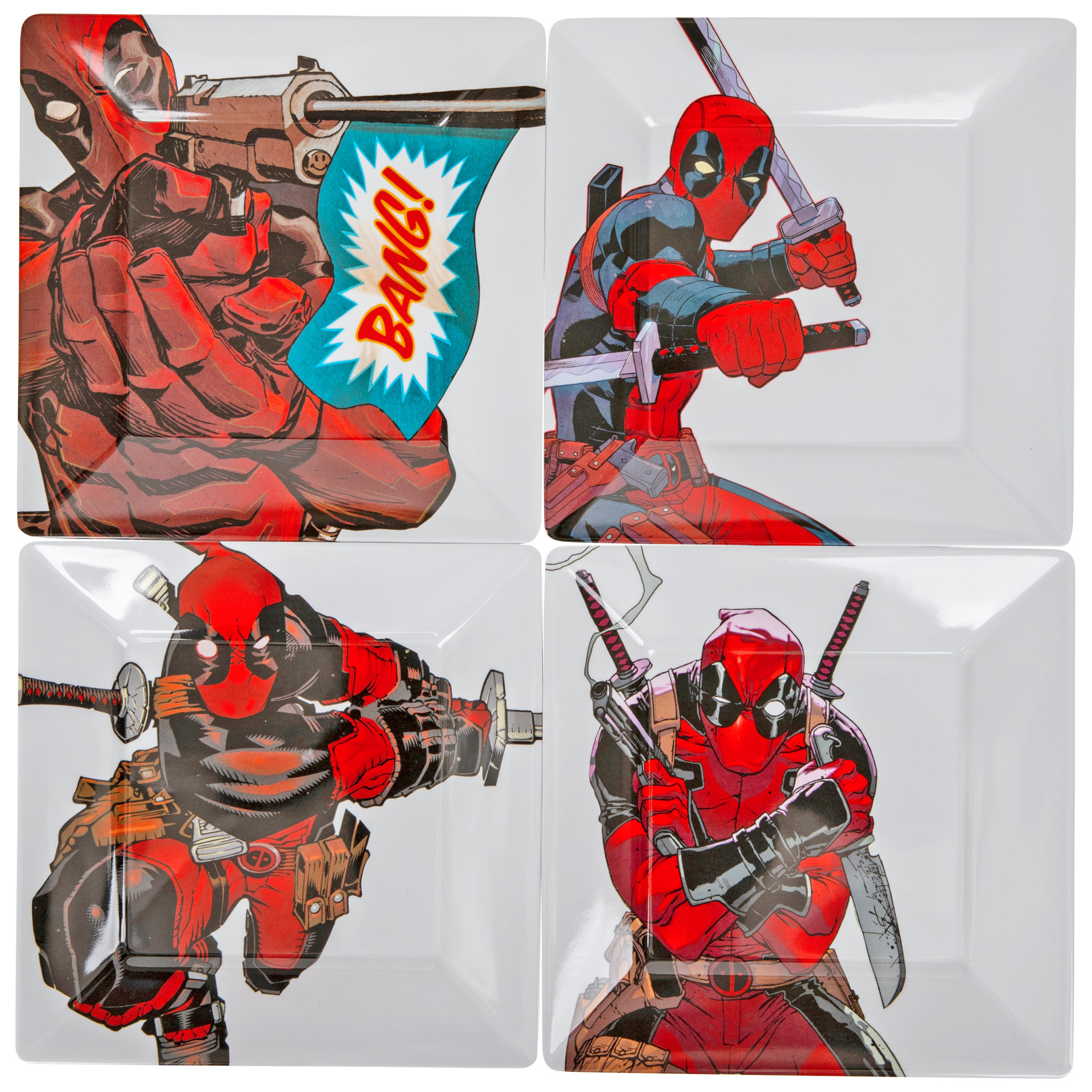 Deadpool Action Pose 4-Pack Plastic Plate Set