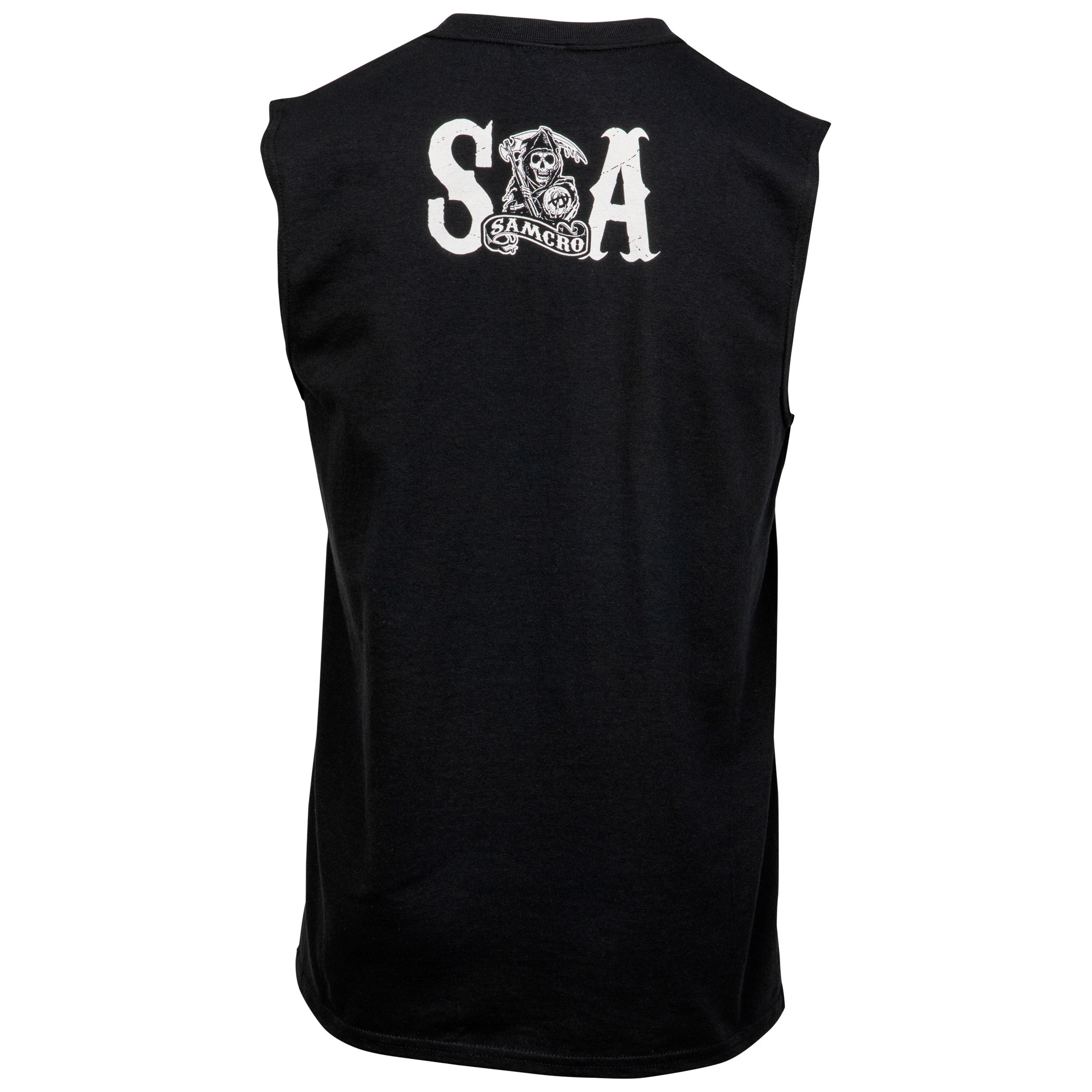 Sons of Anarchy Crossed Weapons Logo and Back Print Sleeveless T-Shirt