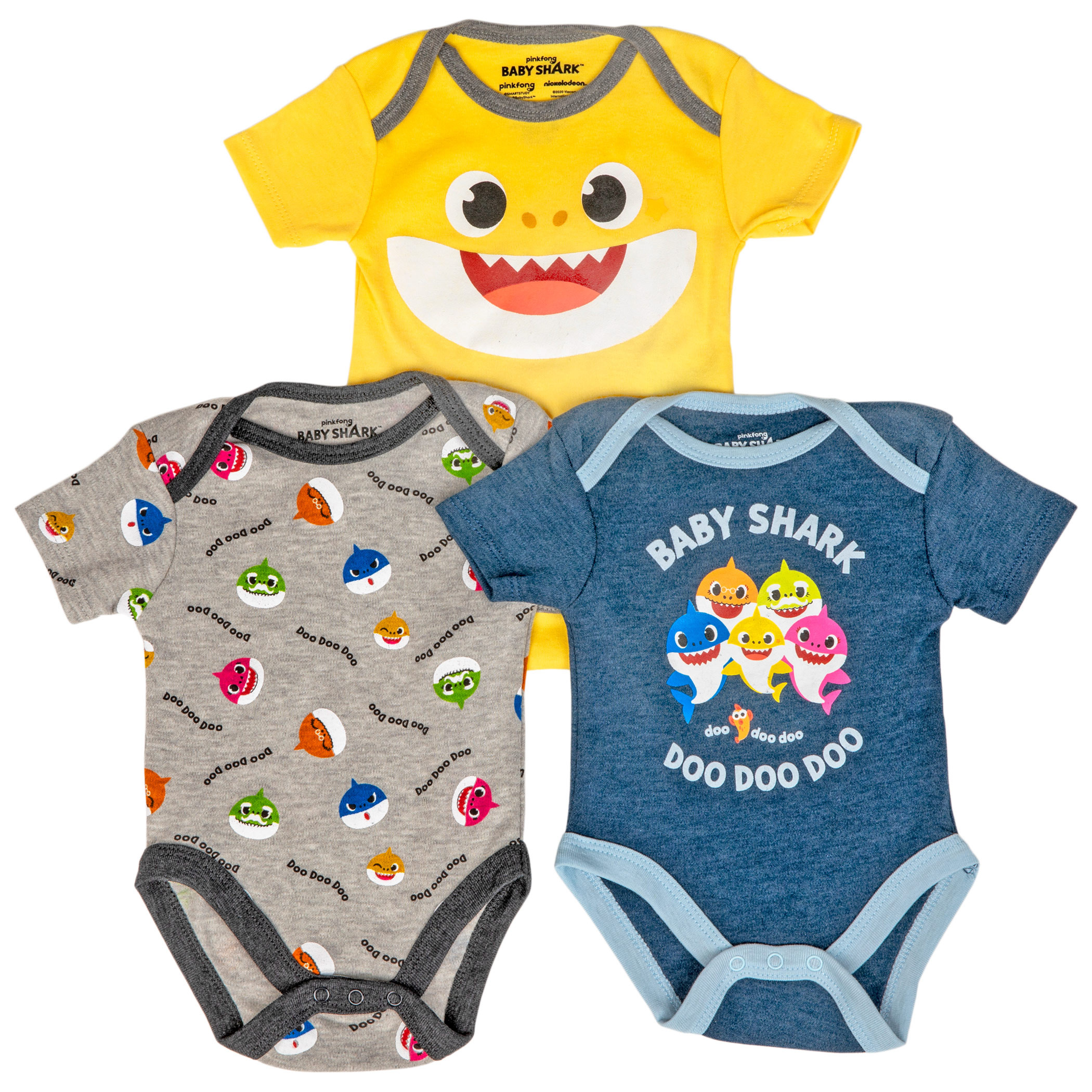 Baby Shark 3-Pack Infant Bodysuit Set