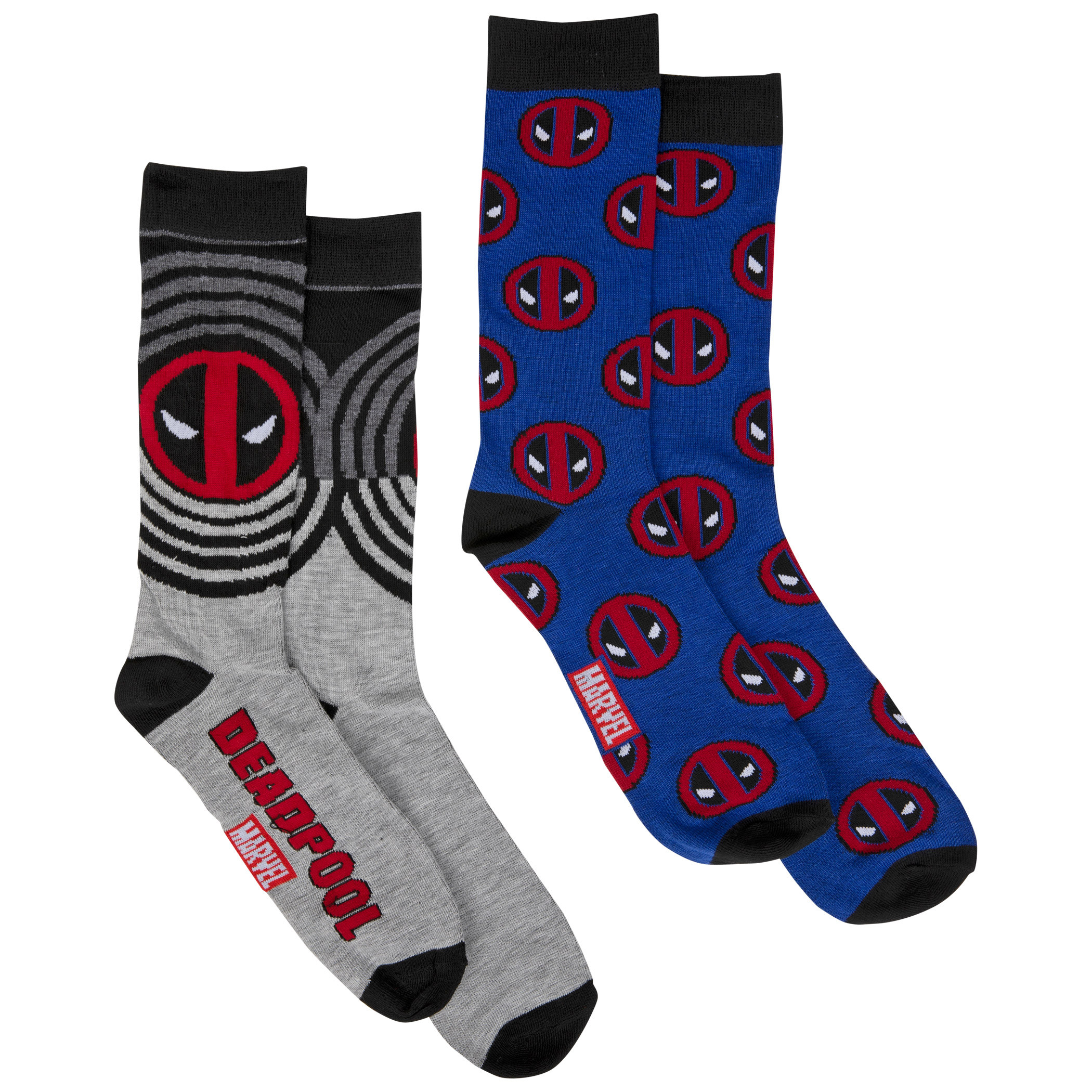 Deadpool Logos 2-Pair Pack of Crew Socks
