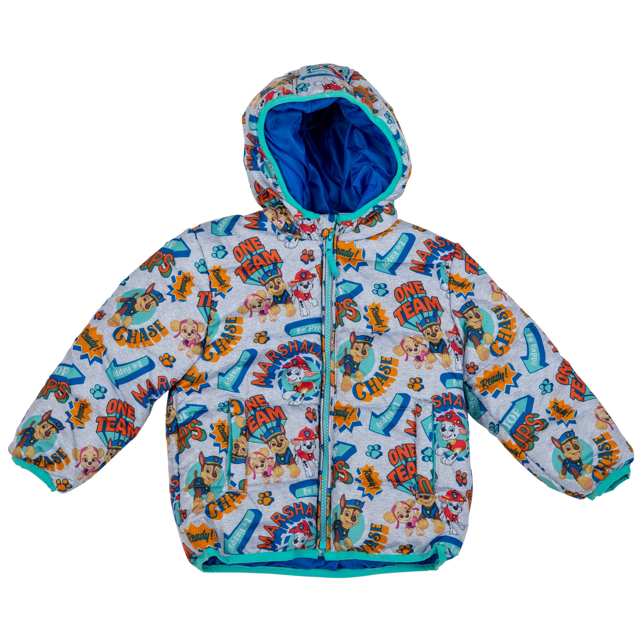 Paw Patrol Characters All Over Print Puffer Toddler Coat