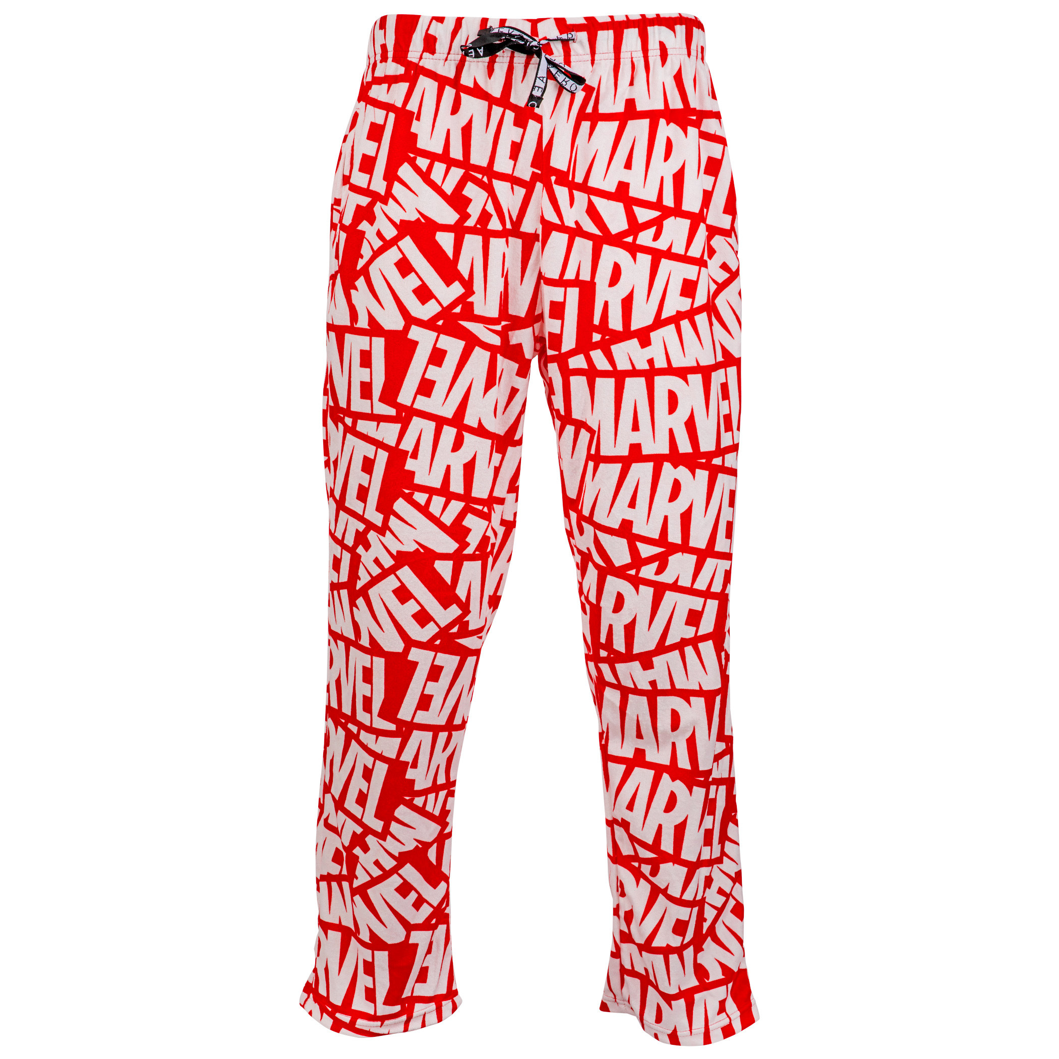 Marvel Logo All Over Red Unisex Fleece Sleep Pants