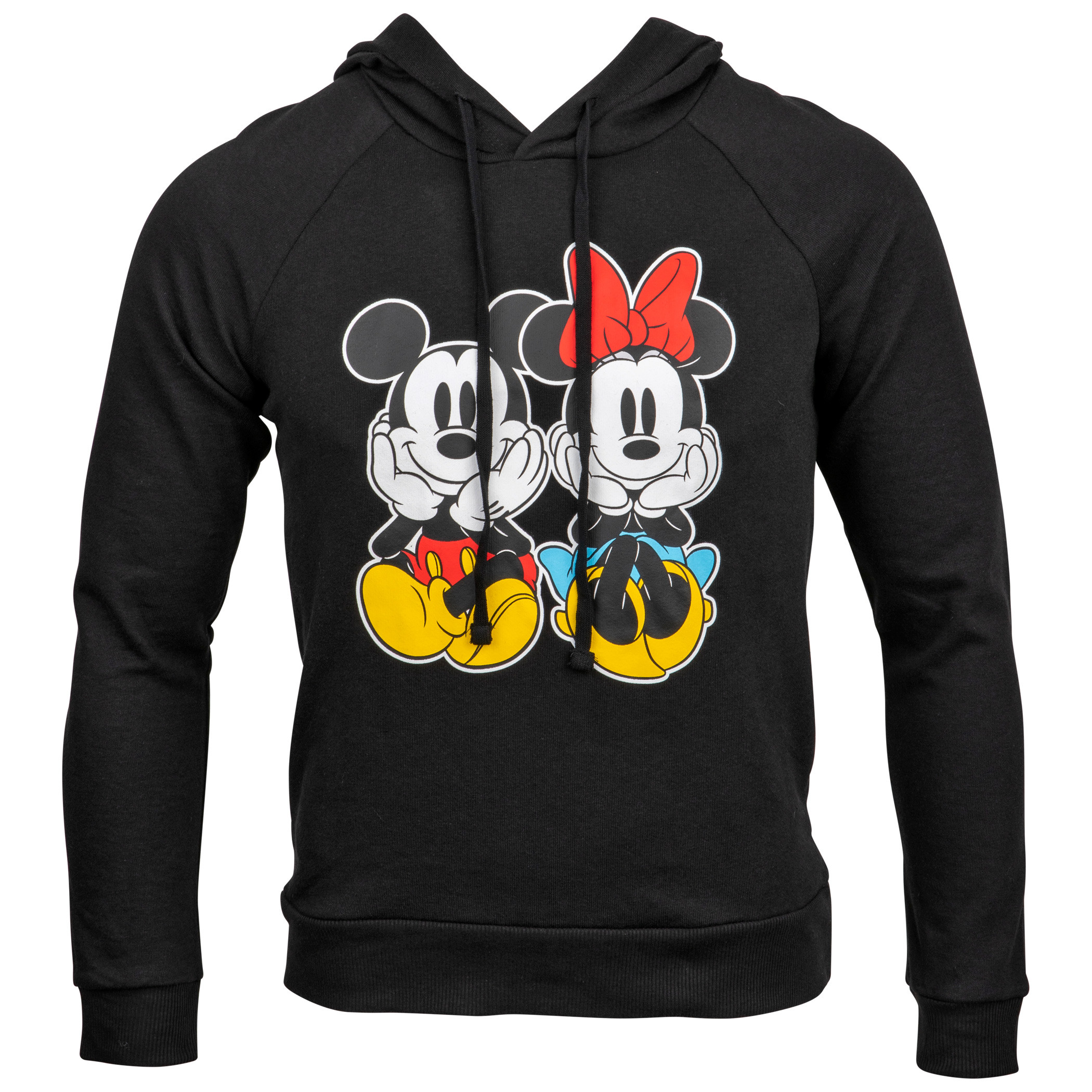 Disney Mickey and Minnie Mouse Front and Back Print Women's Fitted Hoodie