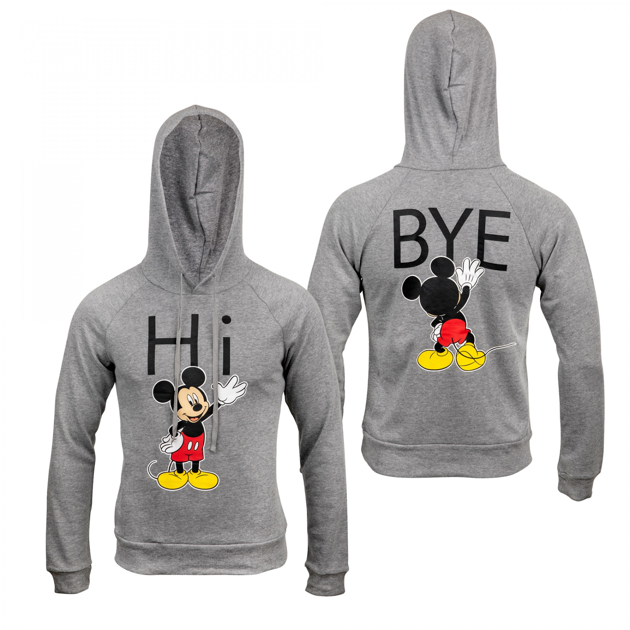 Disney Mickey Mouse Hi Bye Front and Back Print Women's Fitted Hoodie