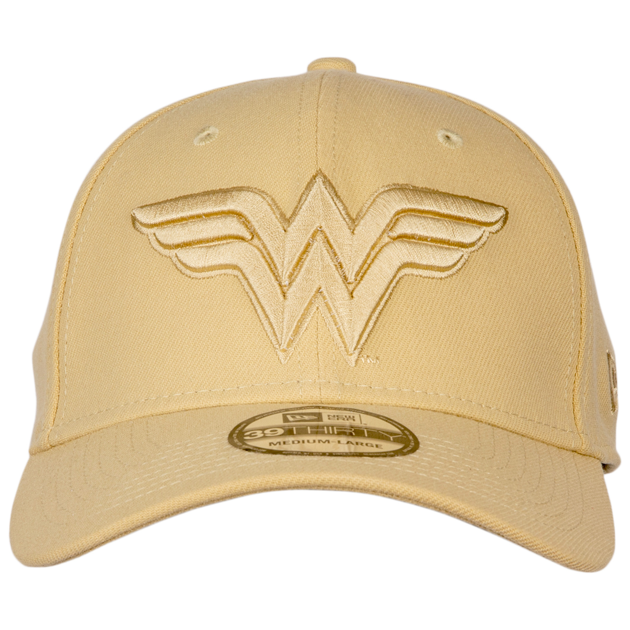 Wonder Woman 1984 Movie Gold Symbol on Gold Armor New Era 39Thirty Fitted Hat