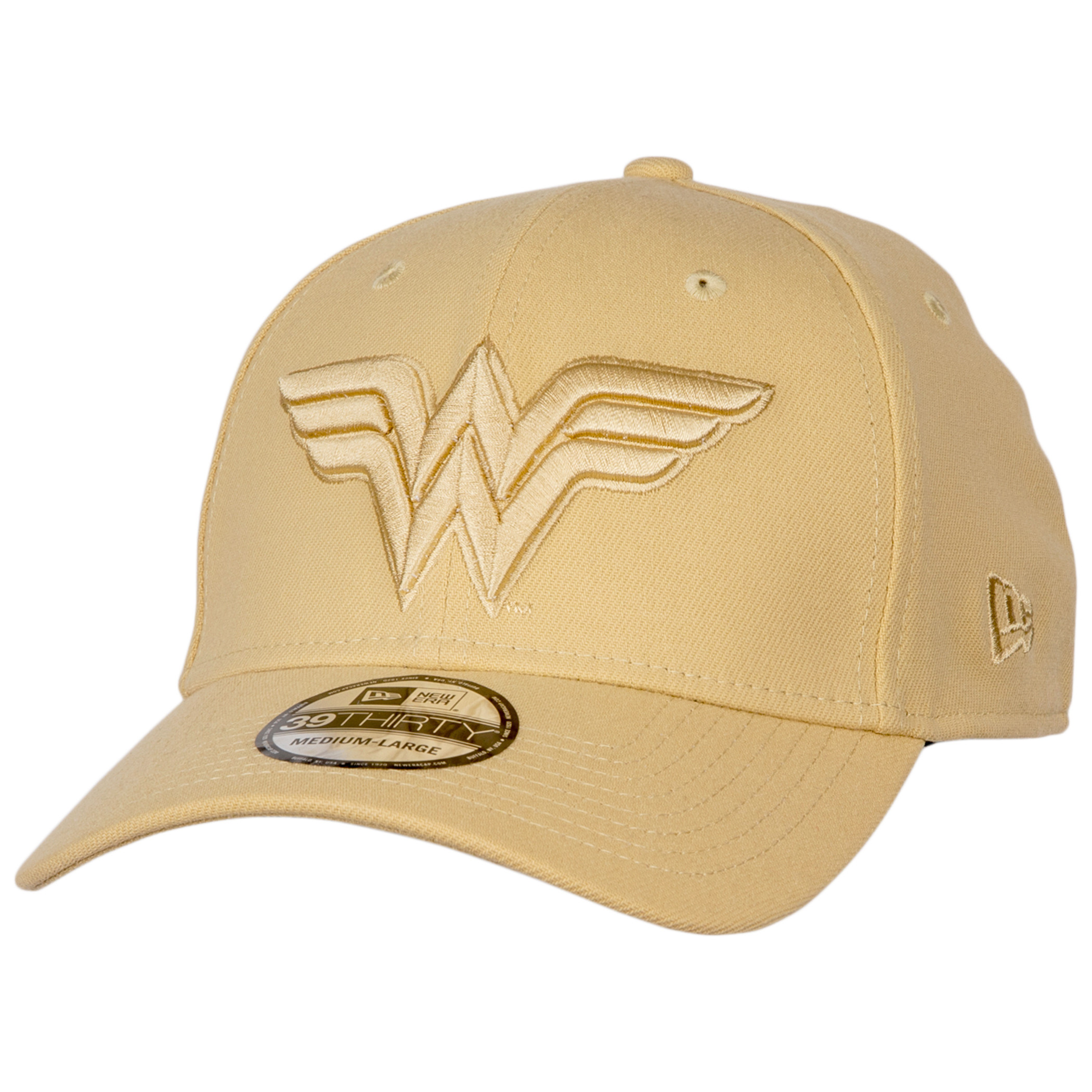 Wonder Woman 1984 Movie Gold Symbol on Gold Armor New Era 39Thirty Fitted Hat
