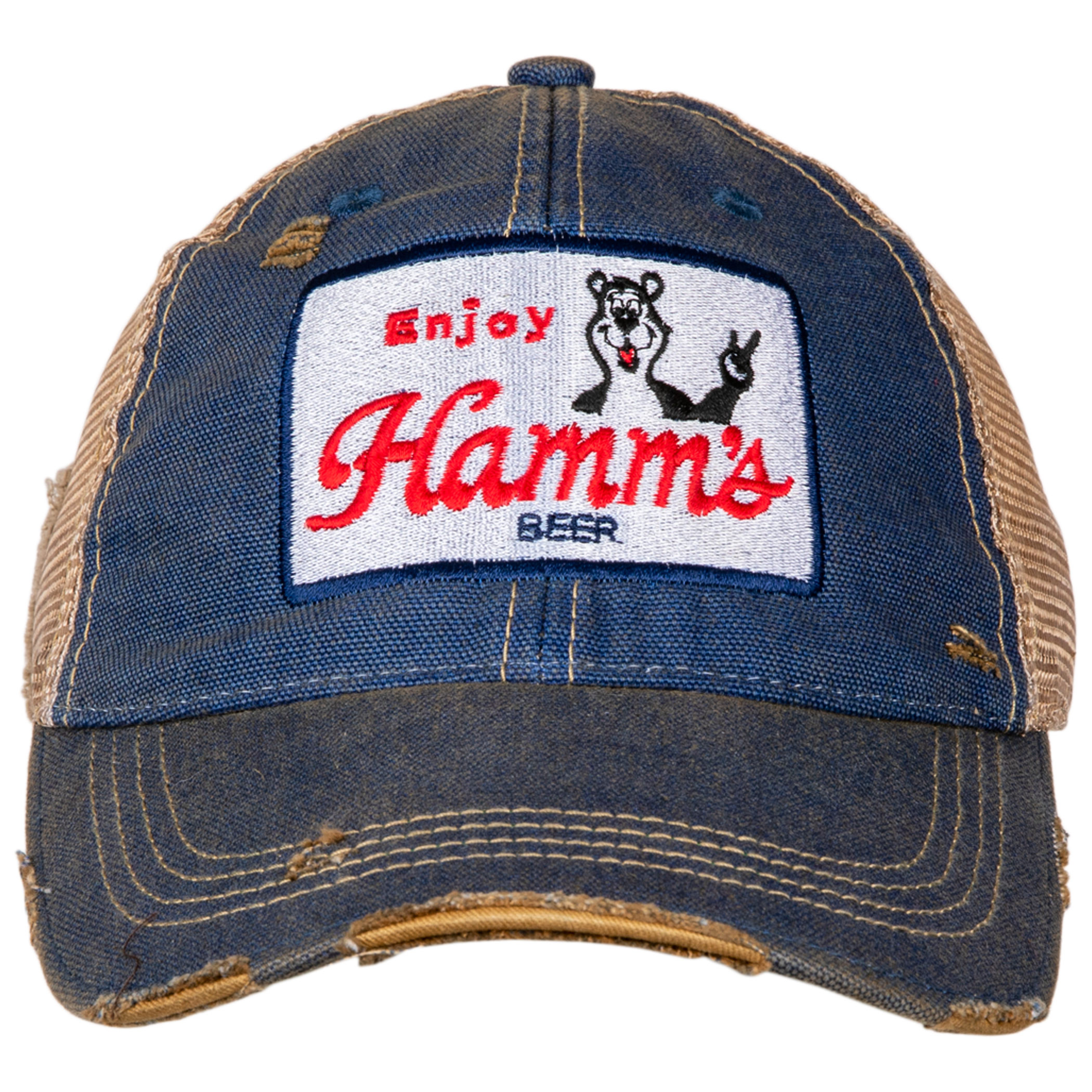 Hamm's Bear Vintage Mesh Trucker Snapback Hat
