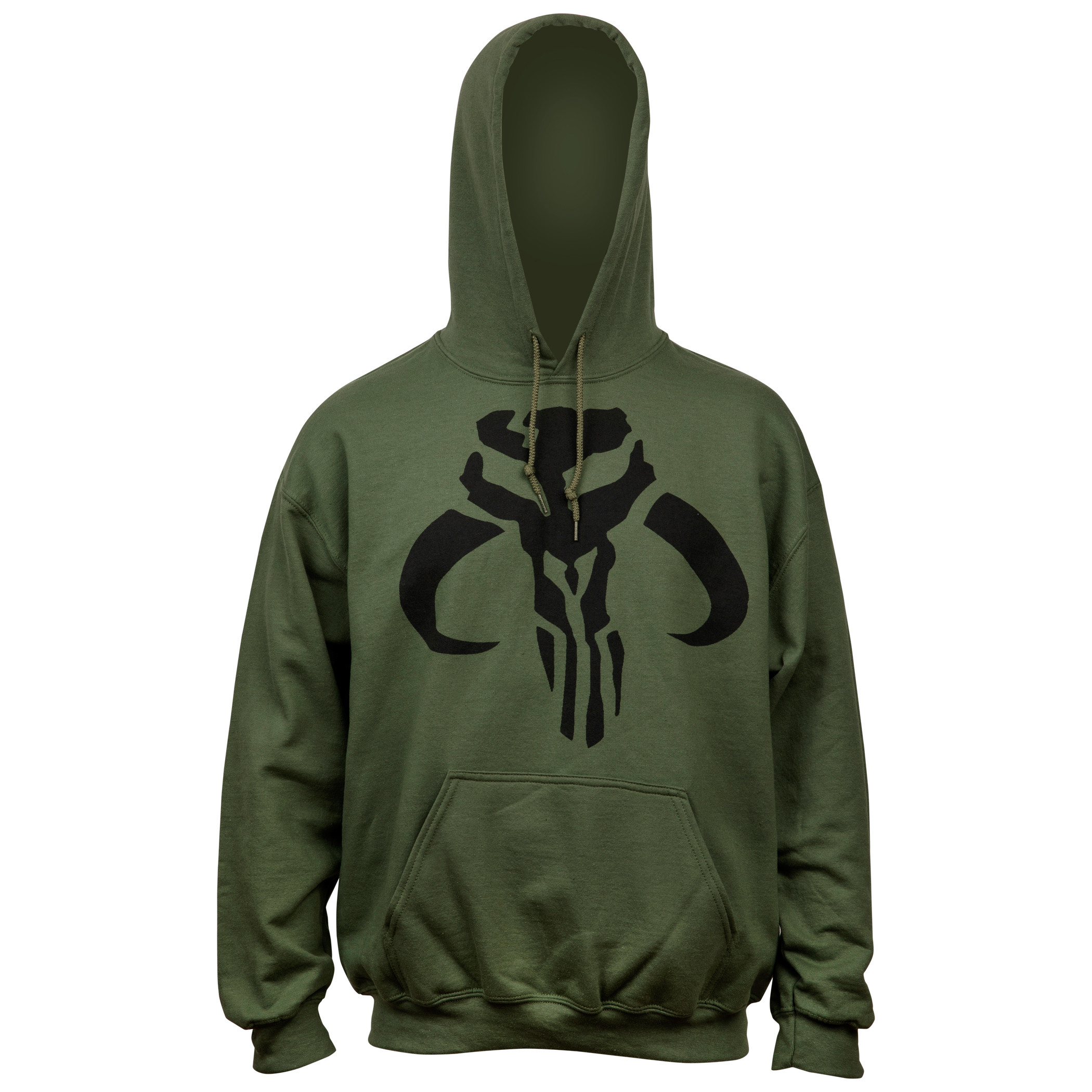 Star Wars The Mandalorian Logo Army Green Pull Over Hoodie