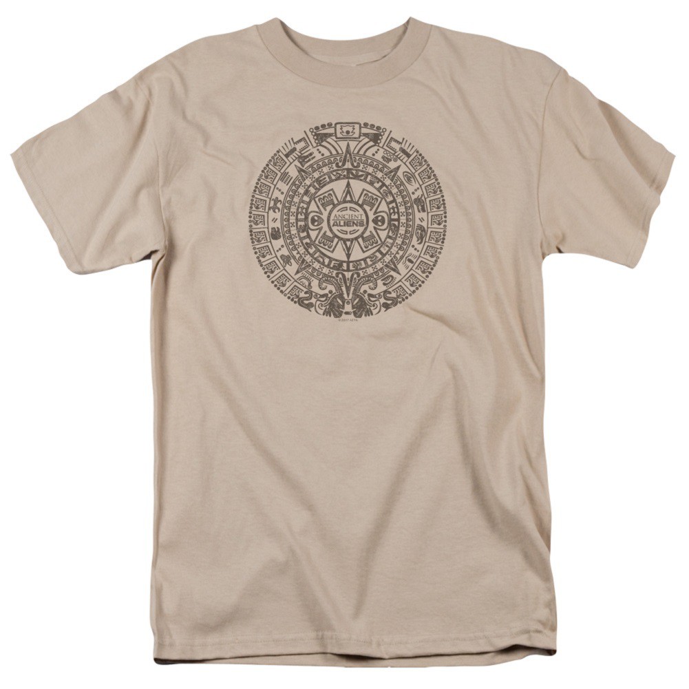 Ancient Aliens Mayan Calendar Men's Tan T-Shirt