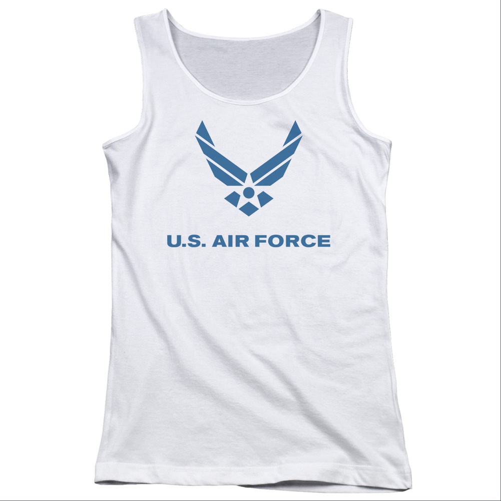 US Air Force Logo White Juniors Tank Top