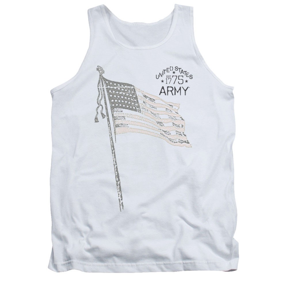 US Army Tristar White Mens Tank Top