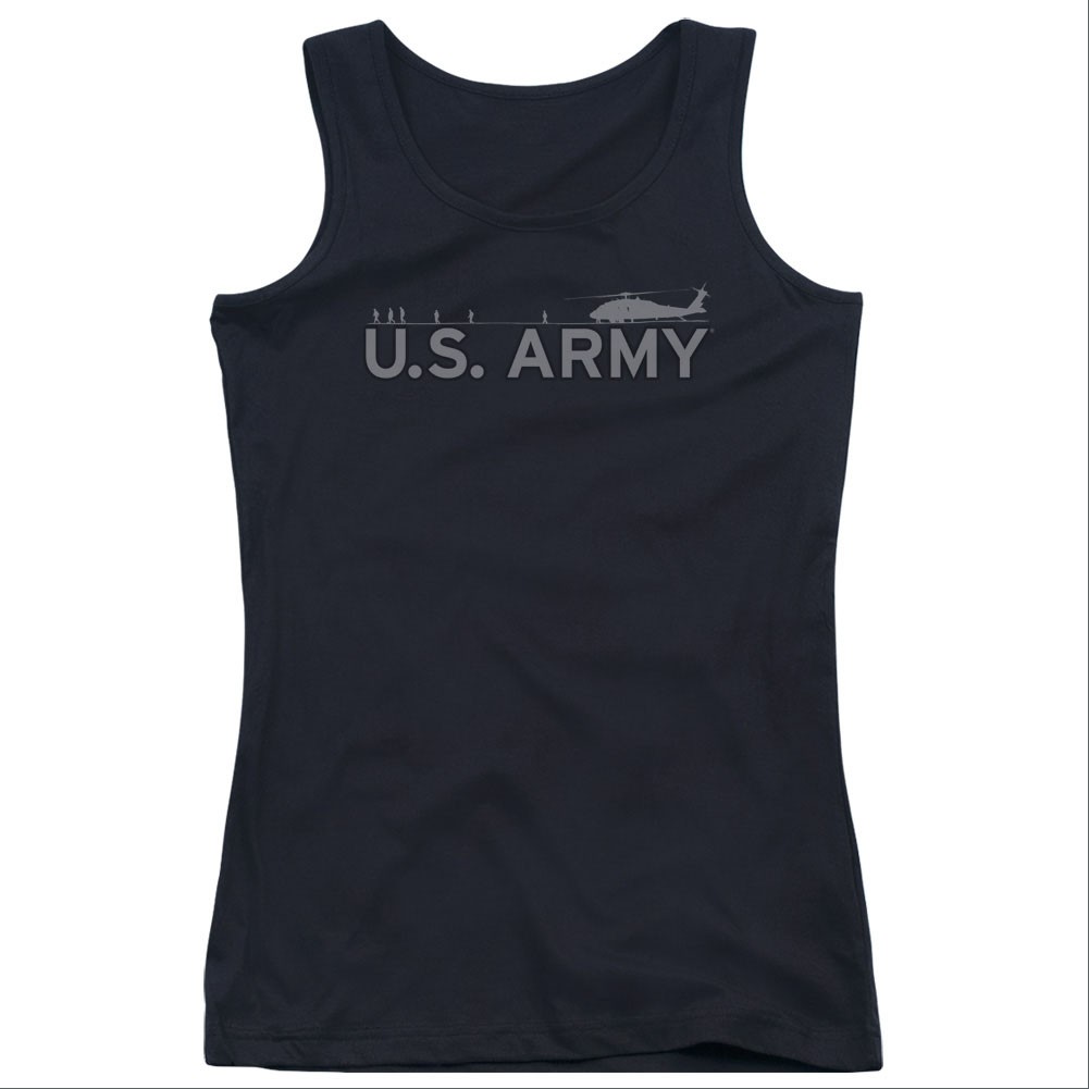 US Army Helicopter Black Juniors Tank Top