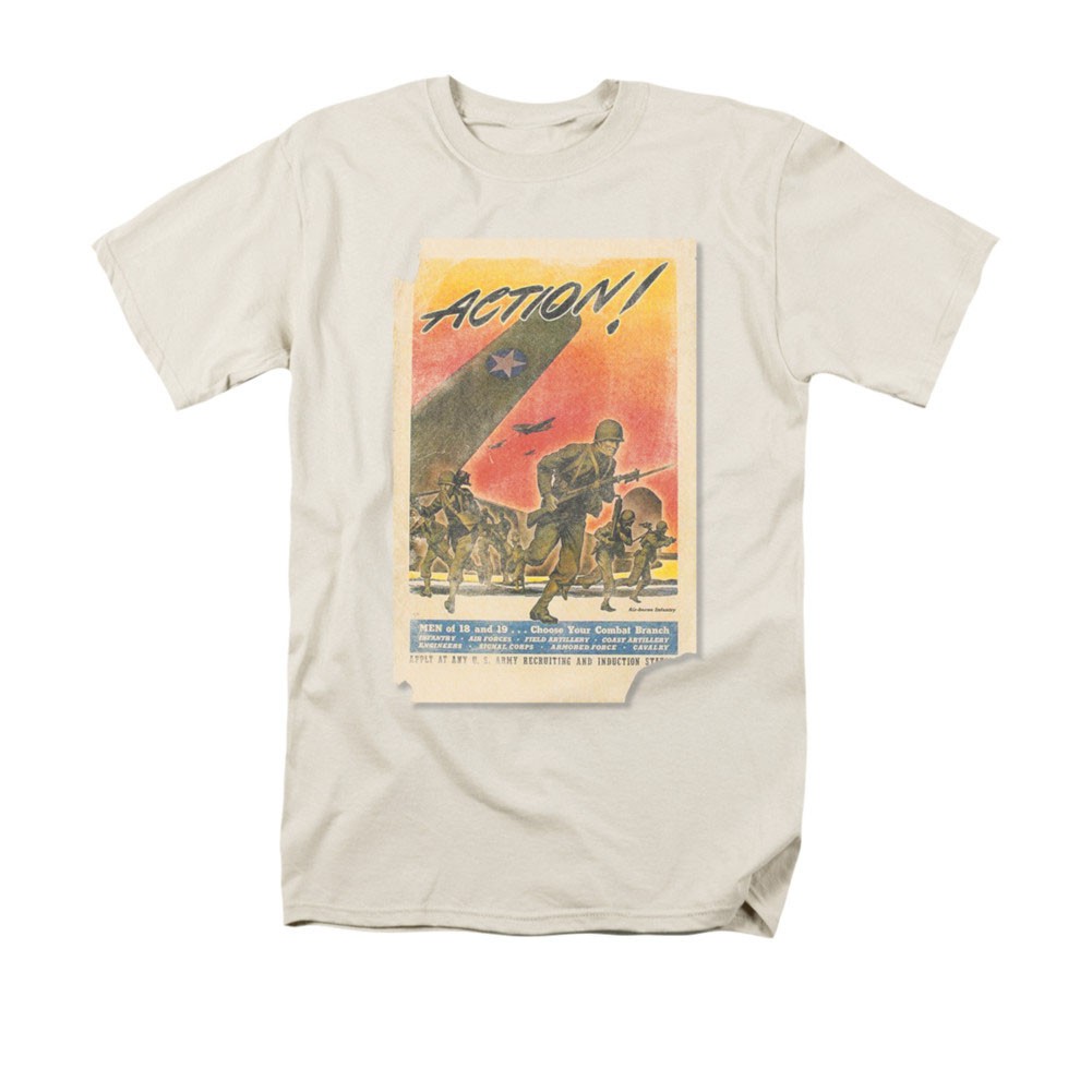 US Army Action Poster Off White T-Shirt