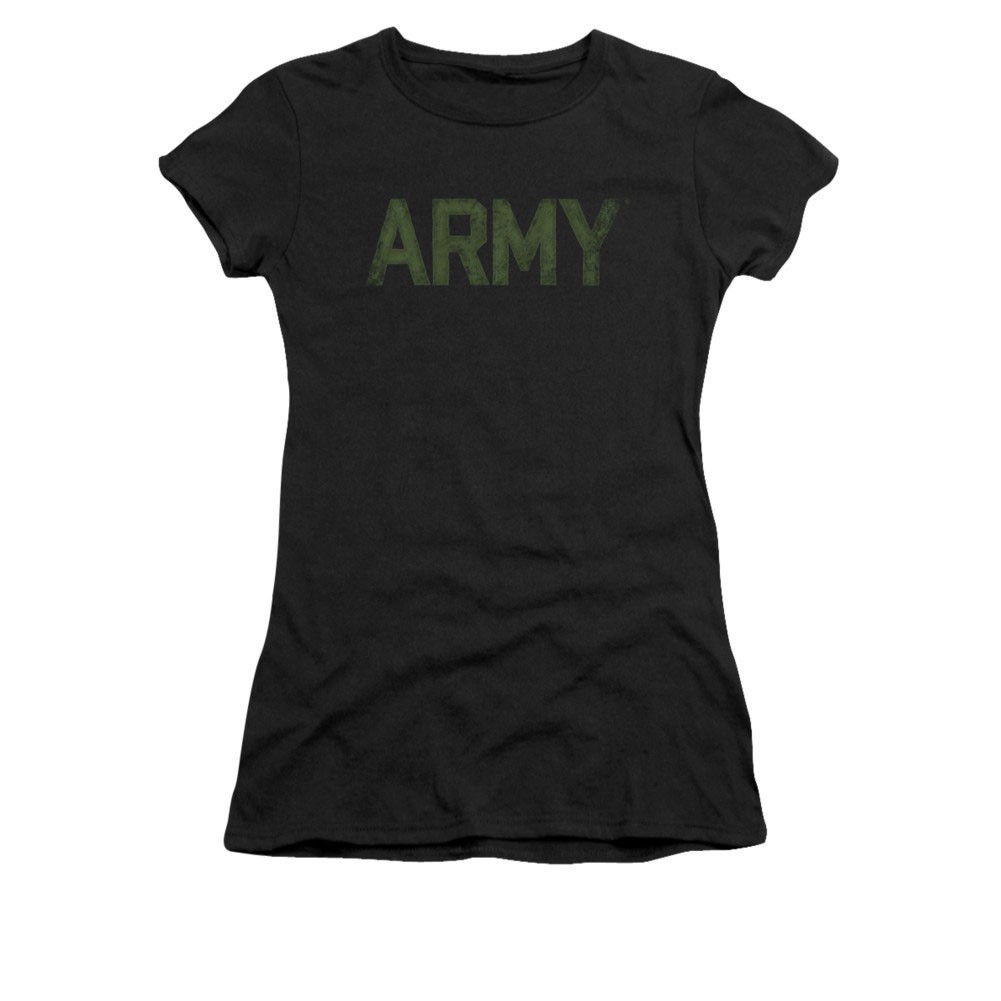 US Army Type Logo Black Juniors T-Shirt