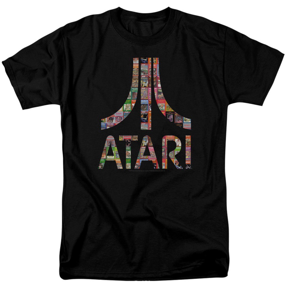 Atari Video Game Covers Men's Black T-Shirt