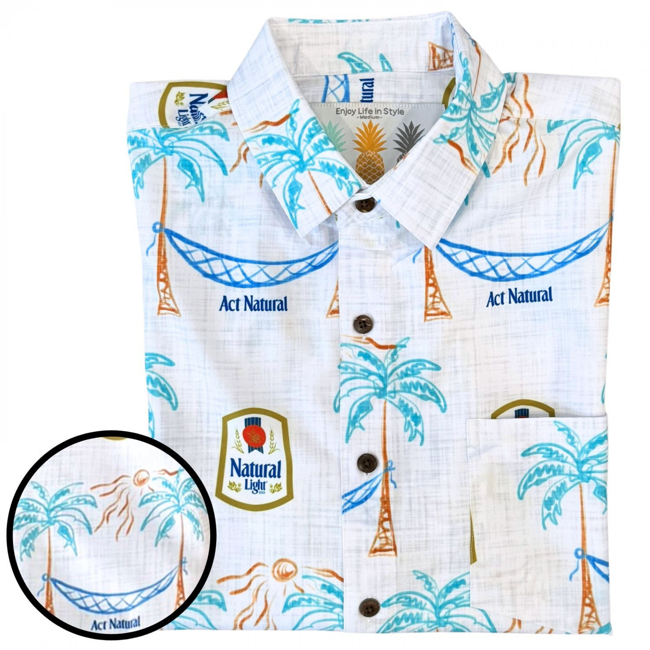 Natural Light Island Life Tropical Bros. Hawaiian Shirt