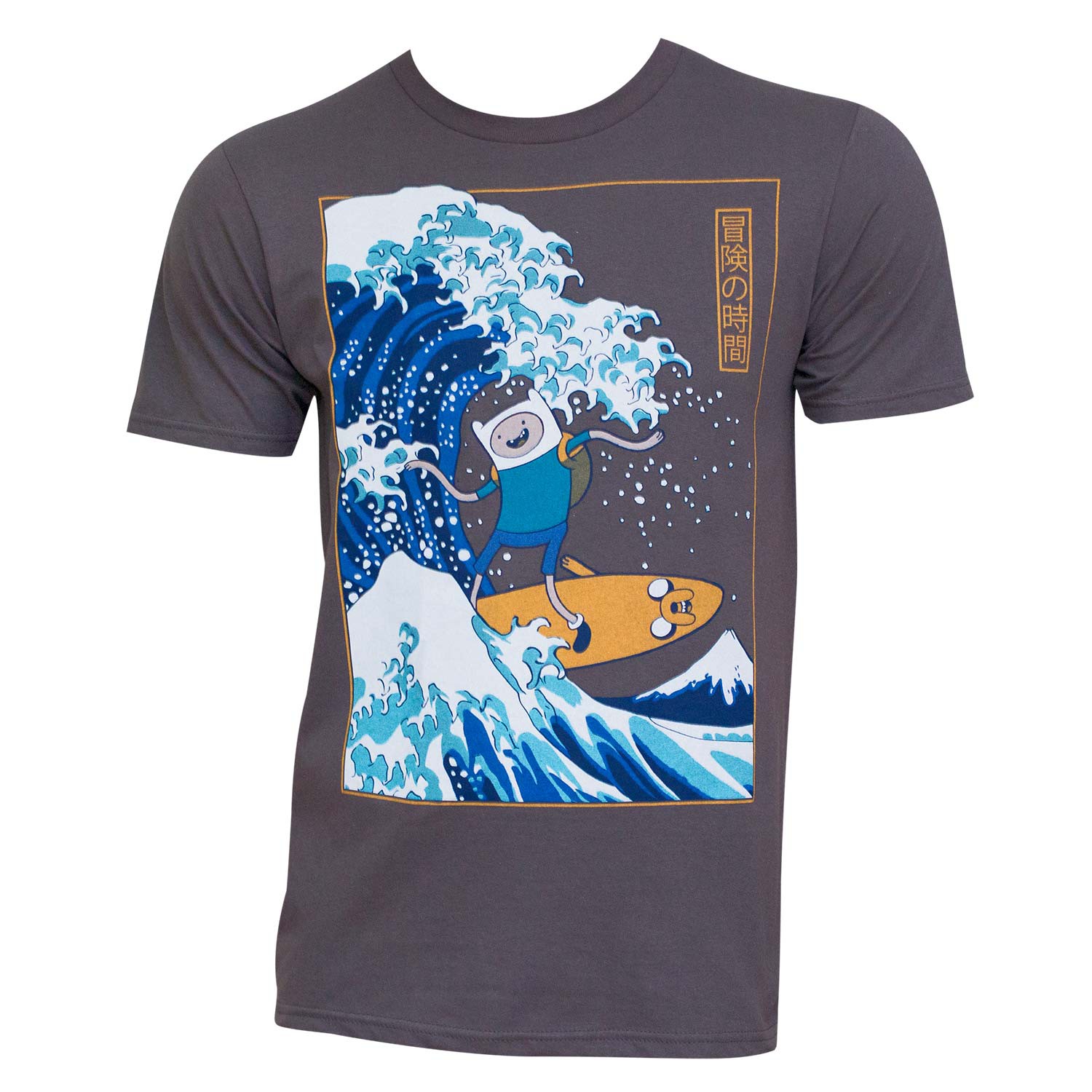 Men's Adventure Time Surfing The Great Wave Japanese  T-Shirt