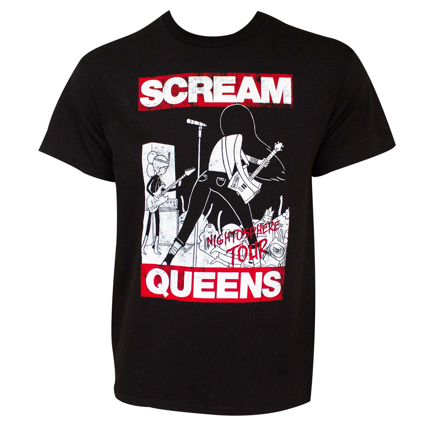 Adventure Time Scream Queens Band Men's Black T-Shirt