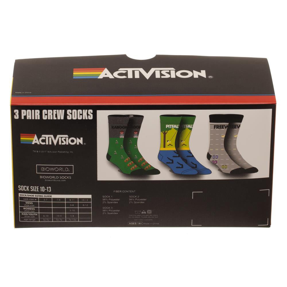 Atari Activision Games 3 Pack Mens Crew Socks
