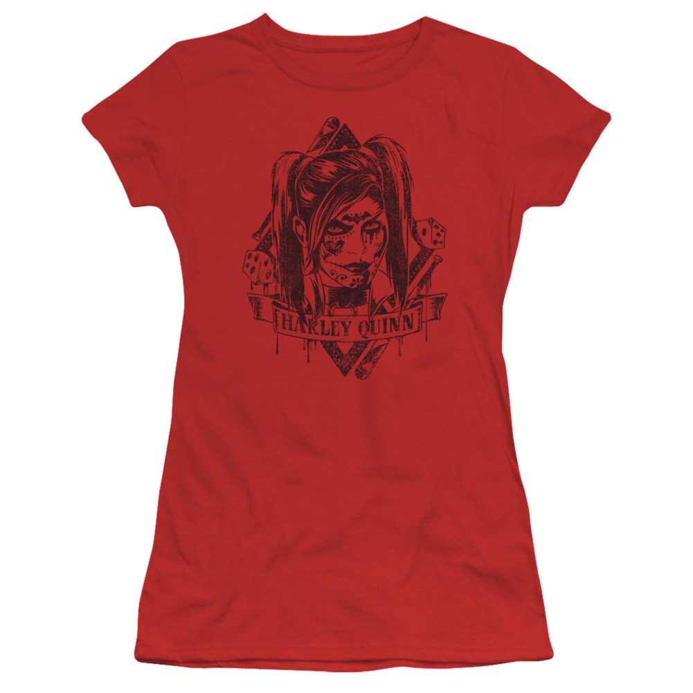 Harley Quinn Diamond Dice Women's Red Tshirt
