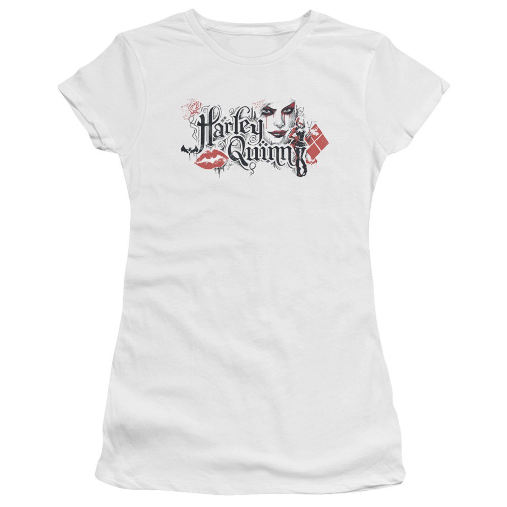 Harley Quinn Lips Women's White Tshirt