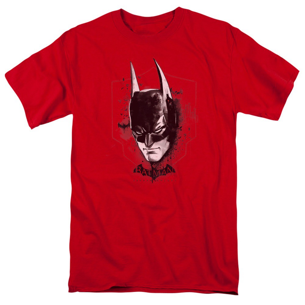 Batman Painted Mask Arkham Men's Red T-Shirt