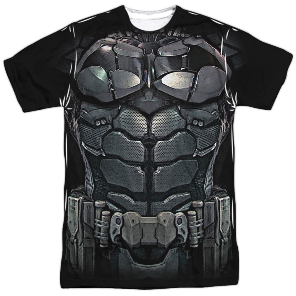 Batman Uniform Front and Back Print Men's Black Costume T-Shirt