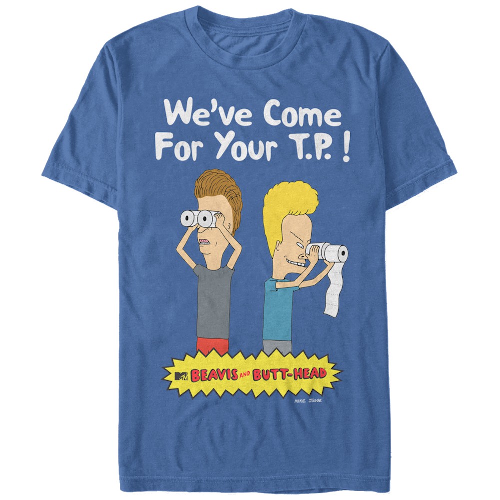 Beavis and Butthead Come For Your TP Men's Blue T-Shirt