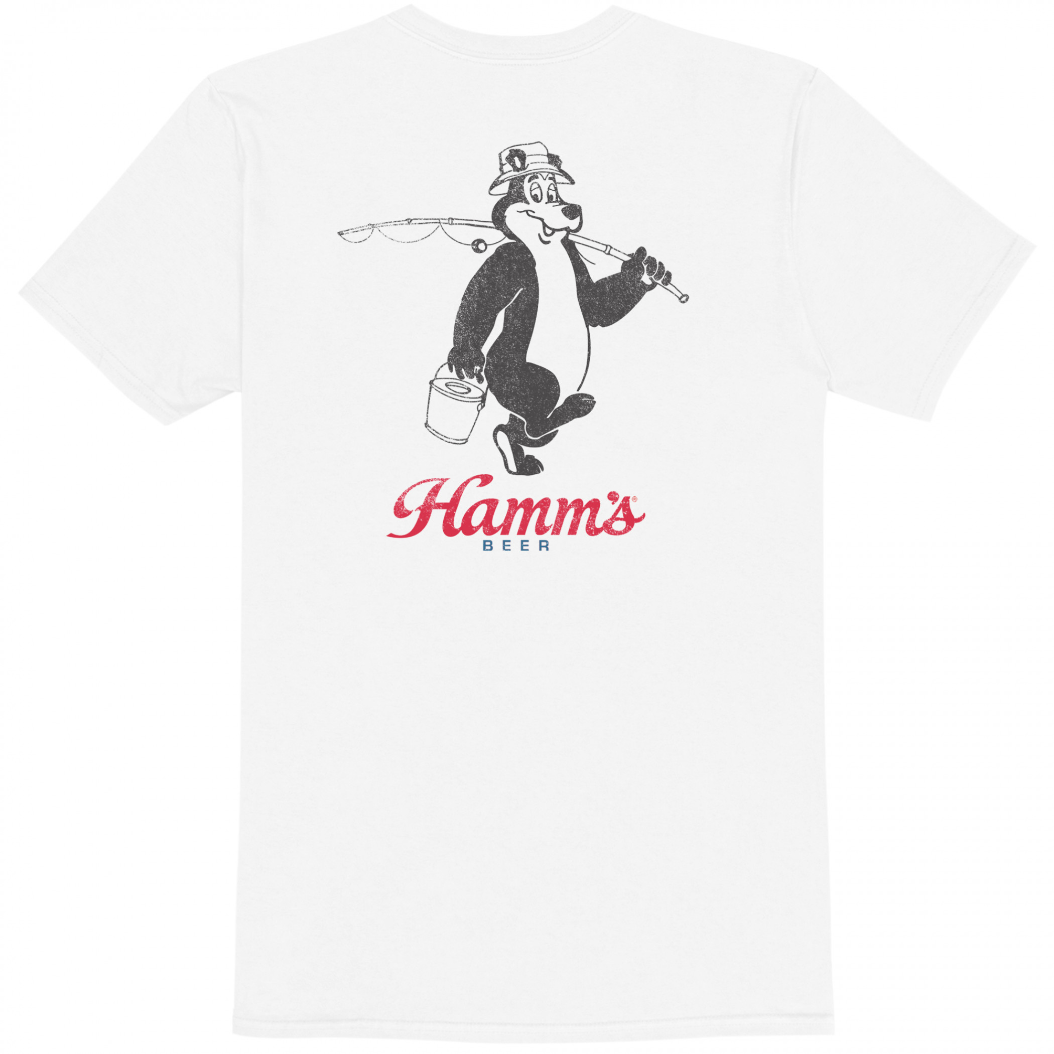 Hamm's Beer Gone Fishin' Front and Back Print T-Shirt