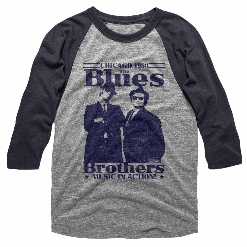 Blues Brothers In Action Gray T-Shirt