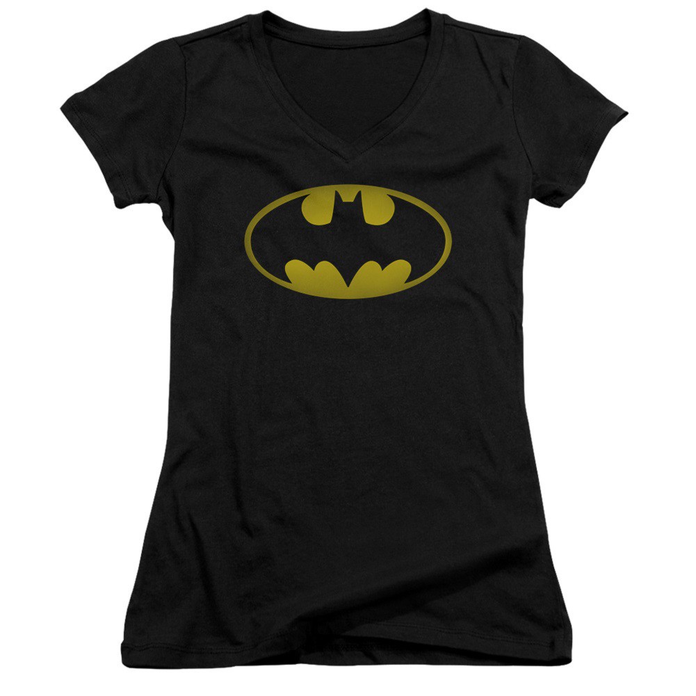 Batman Washed Logo Women's V-Neck Shirt