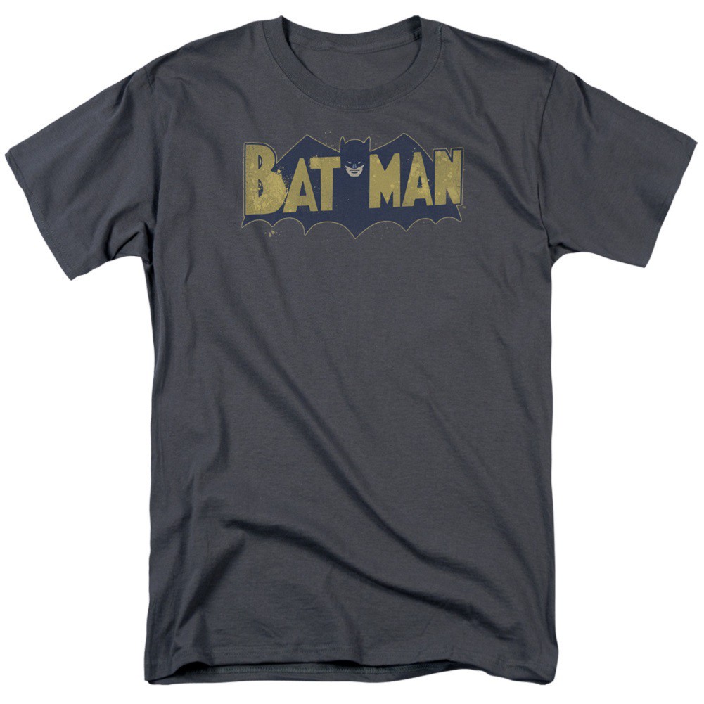Batman Vintage Splatter Logo Men's Grey T-Shirt