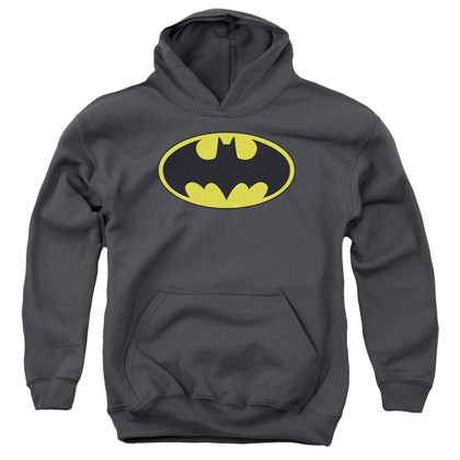 Batman Classic Logo Grey Youth Hoodie