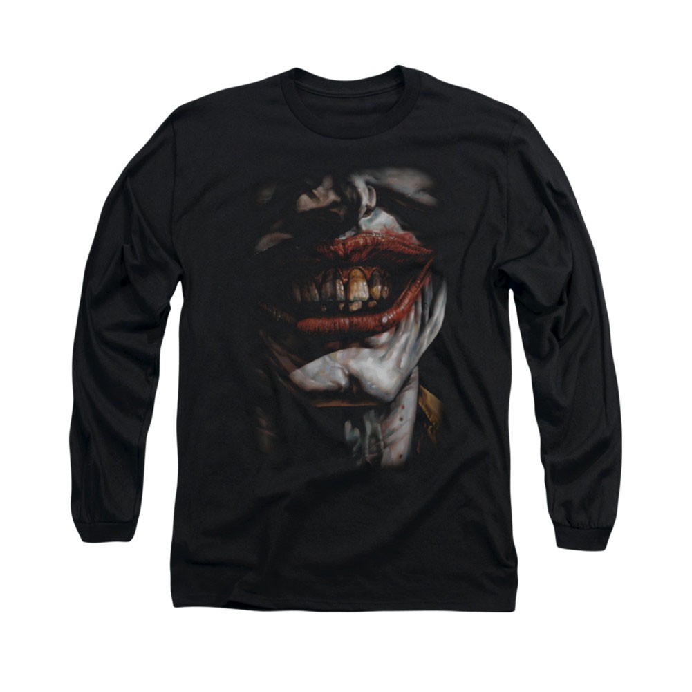 Batman Joker Smile Of Evil Black Long Sleeve T-Shirt