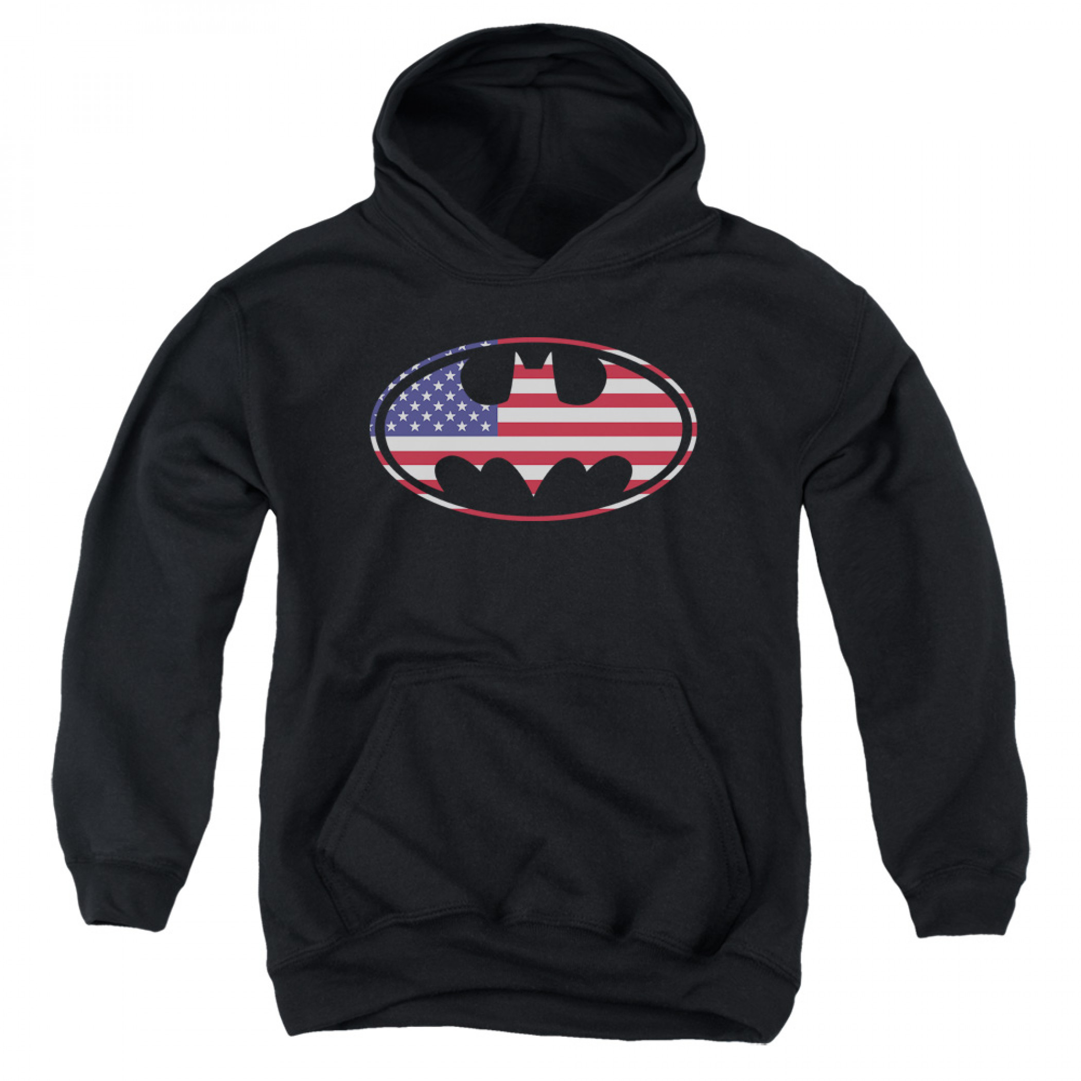 Batman Patriotic American Flag Youth Hoodie