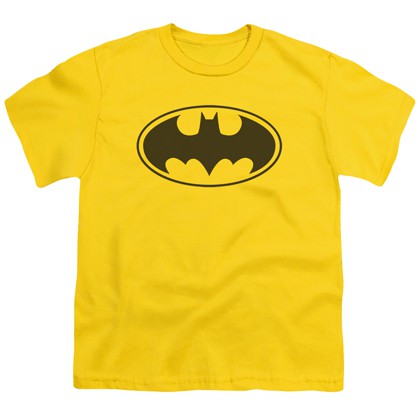 Batman Classic Logo Yellow Youth Tshirt